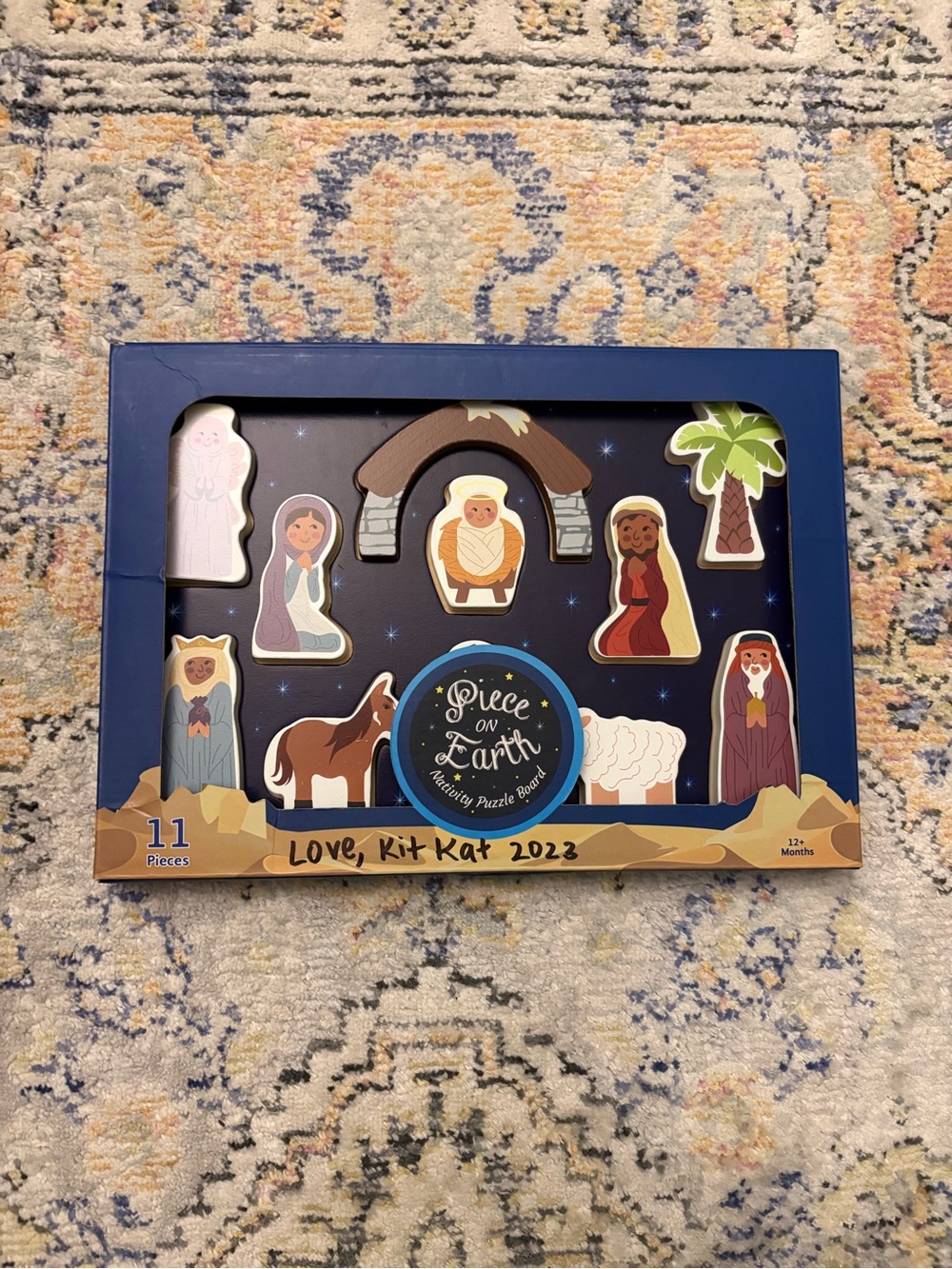 Wooden Nativity Puzzle Set - Blue